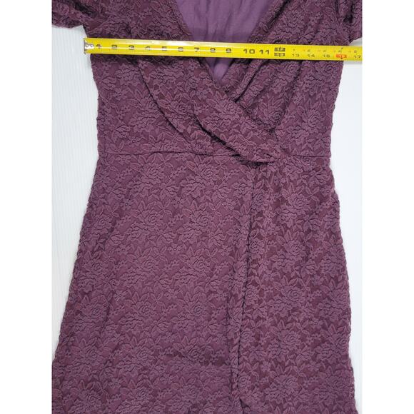 NWT Abercrombie & Fitch Purple Floral Lace Midi Dress‎ Womens Large - Picture 6 of 7